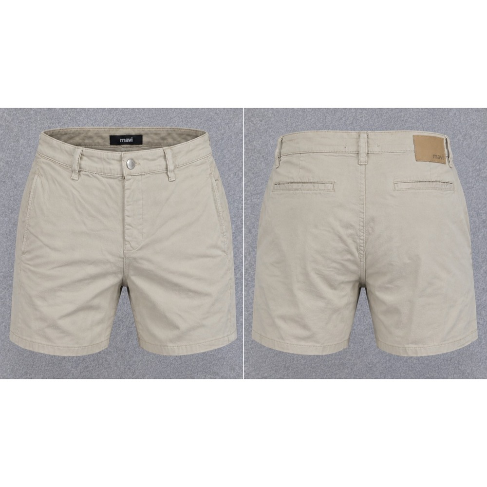 Mavi Mike Chino Shorts Mens 35 Beige Khaki Stretch Cotton Preppy Flat Front